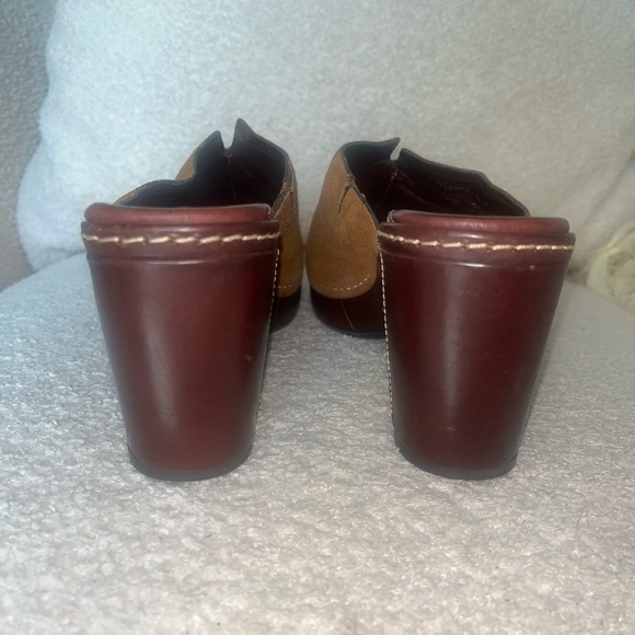 Cole Haan tan suede mule wedge heels - Picture 3 of 5